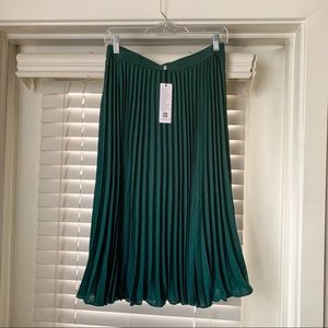 Green Pleated Skirt